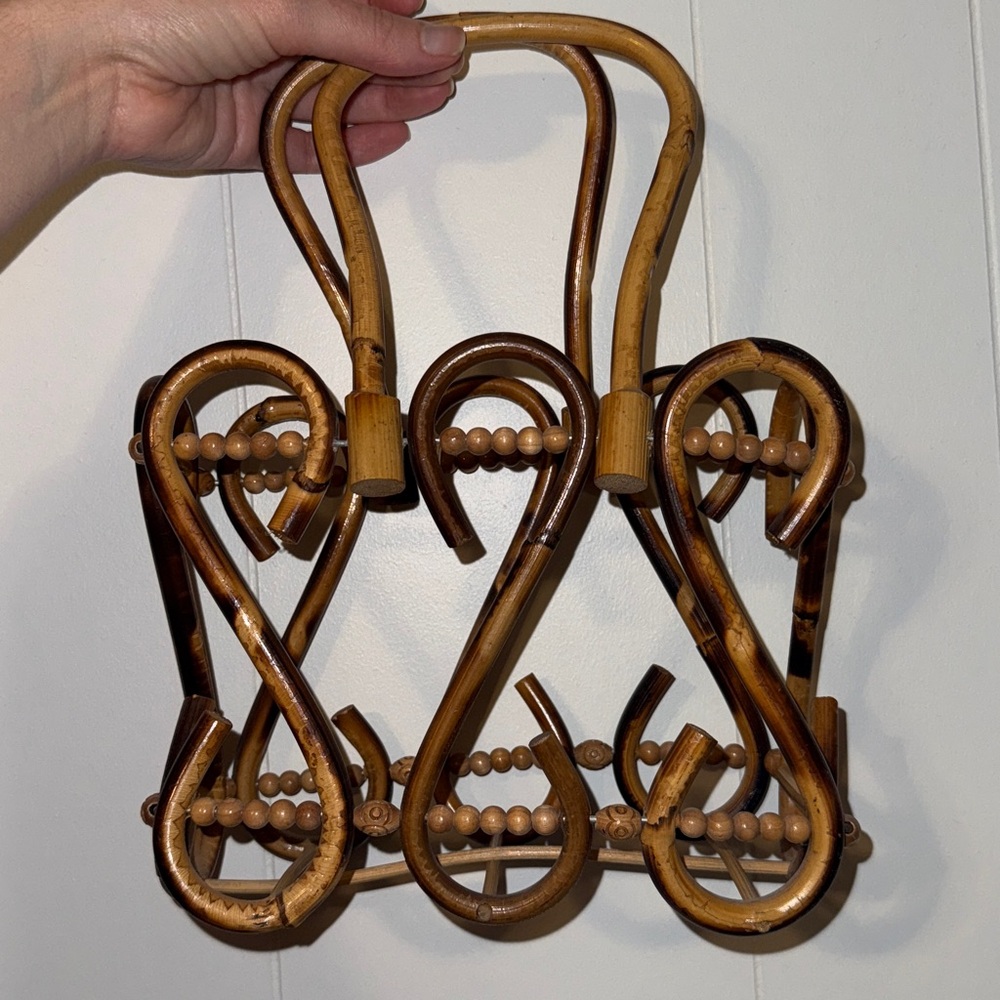 Vintage Bentwood Bamboo Elegant Tan and Brown Women's Handbag